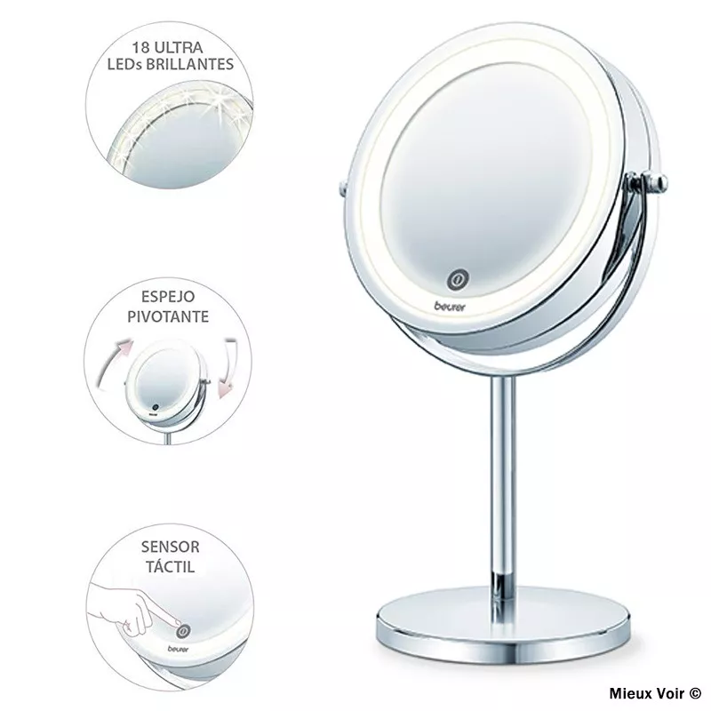 Miroir grossissant éclairant sur socle BS 55 BEURER