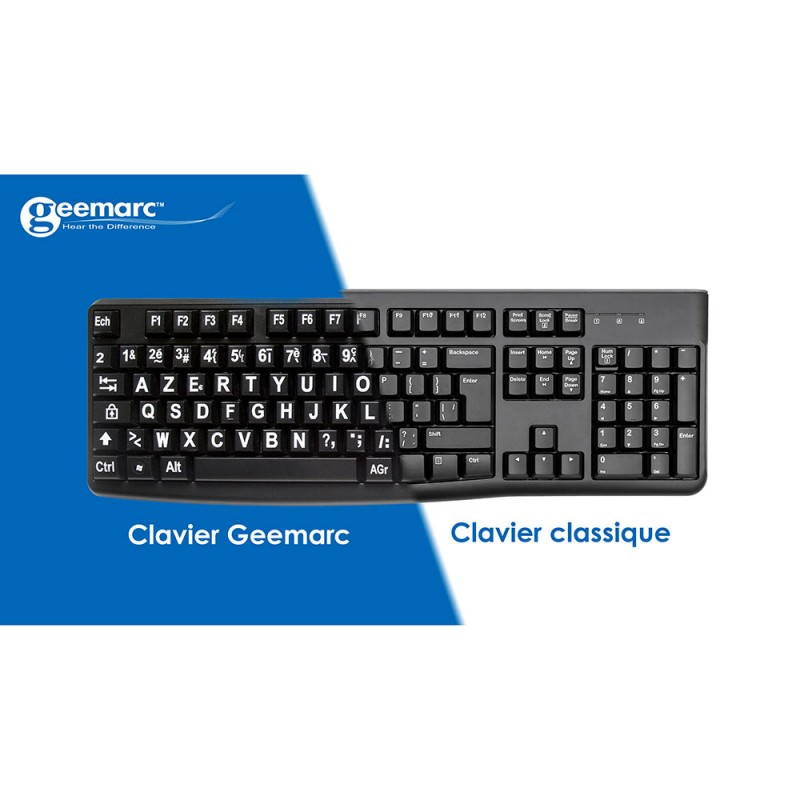 Clavier AZERTY Grosses touches et grandes lettres - Équilibre