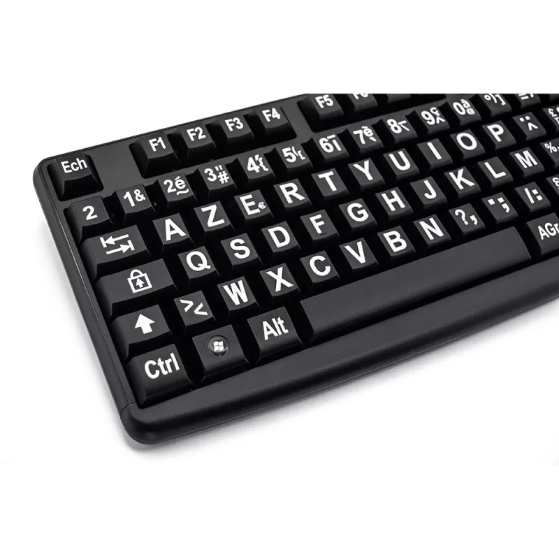 Geemarc - Clavier PC noir à grosses touches
