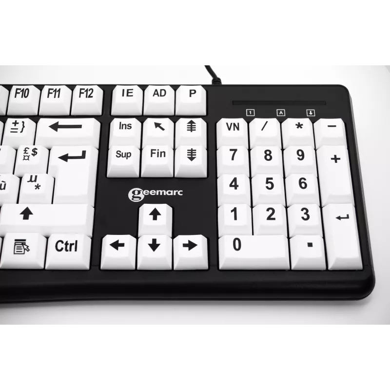 Geemarc - Clavier PC blanc à grosses touches