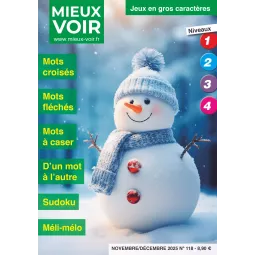 Magazine de jeux en gros caractères : mots fléchés, croisé, sudoku