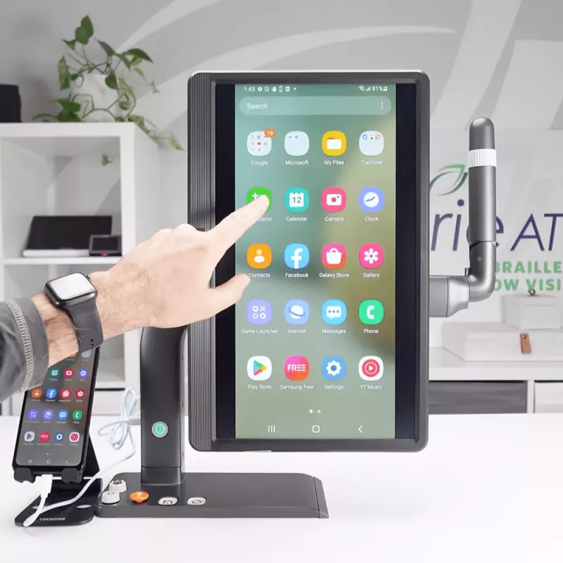 MirrorPad - Téléagrandisseur Tactile avec Contrôle Smartphone, grossissement 85x et OCR