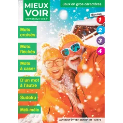 Magazine de jeux en gros caractères : mots fléchés, croisé, sudoku