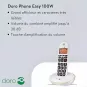 Doro PhoneEasy 100w – Téléphone sans fil senior amplifié 30 dB
