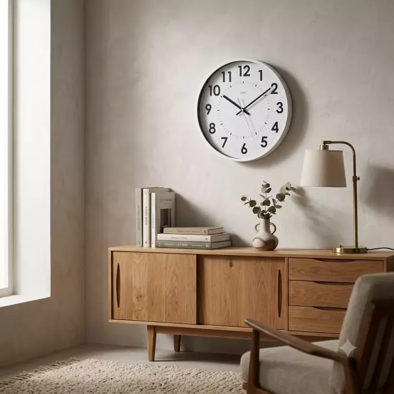 Horloge silencieuse Abylis blanc